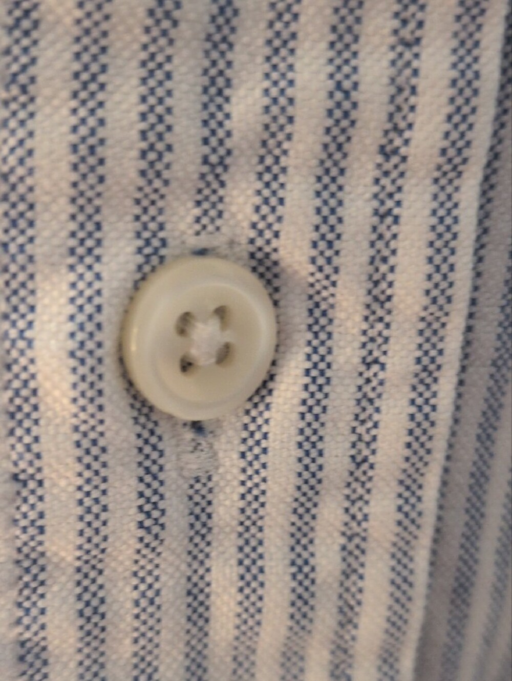 Ralph Lauren Blue & White Narrow Stripe Button-Down Shirt, Size Large - Picture 5 of 14